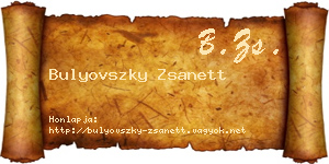 Bulyovszky Zsanett névjegykártya